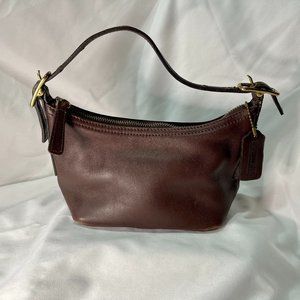 Vintage Coach Brown Leather Mini Shoulder Bag